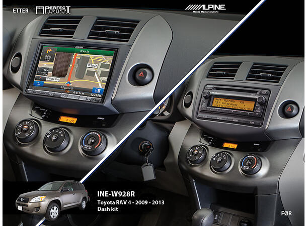 Alpine KIT-8RAV4, Toyota Rav4 Monteringssett til Alpine 8-tommer radio